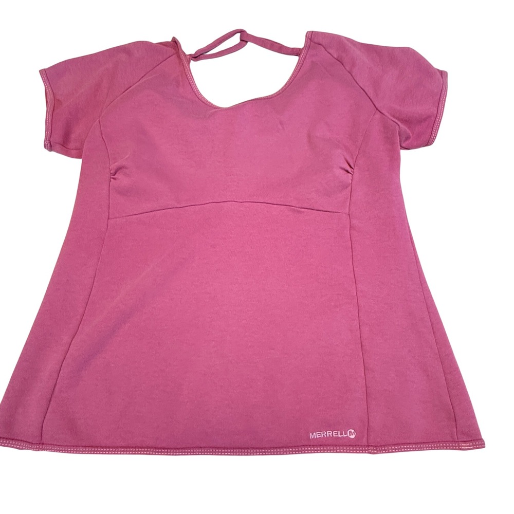 Merrell Opti-Wick UPF 50+ Pink Athletic‎ T-Shirt Top Women's Size L G